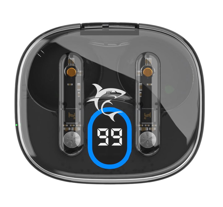 Wireless earphones BT 5.3 Charging case with Black Display - White Shark ICSB-HYPERBEATB