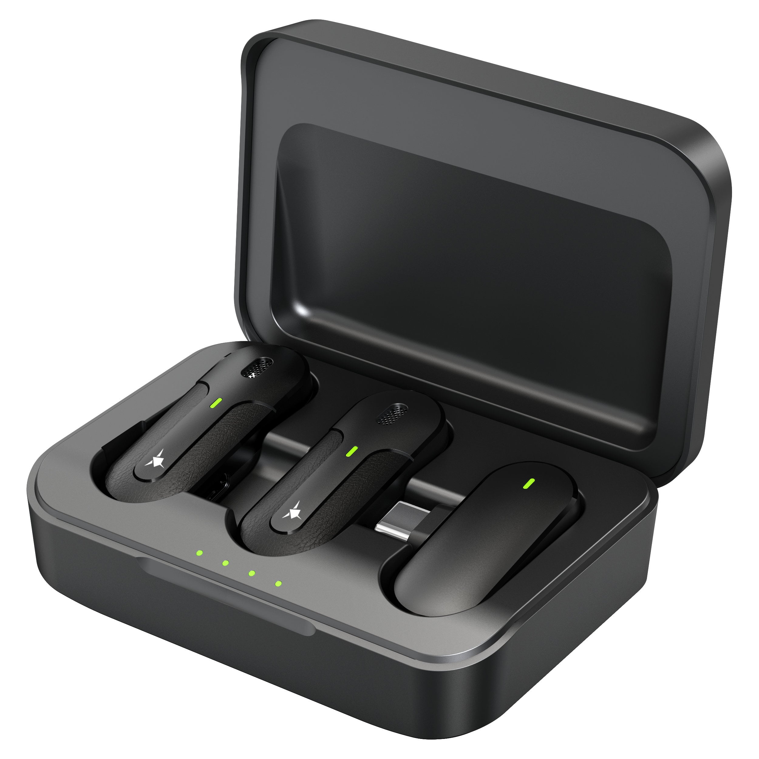 Set 2 Mini Microfoni Lavalier Wireless con Ricevitore USB-C™ e Custodia di Ricarica, IKORO - White Shark ICSB-IKORO