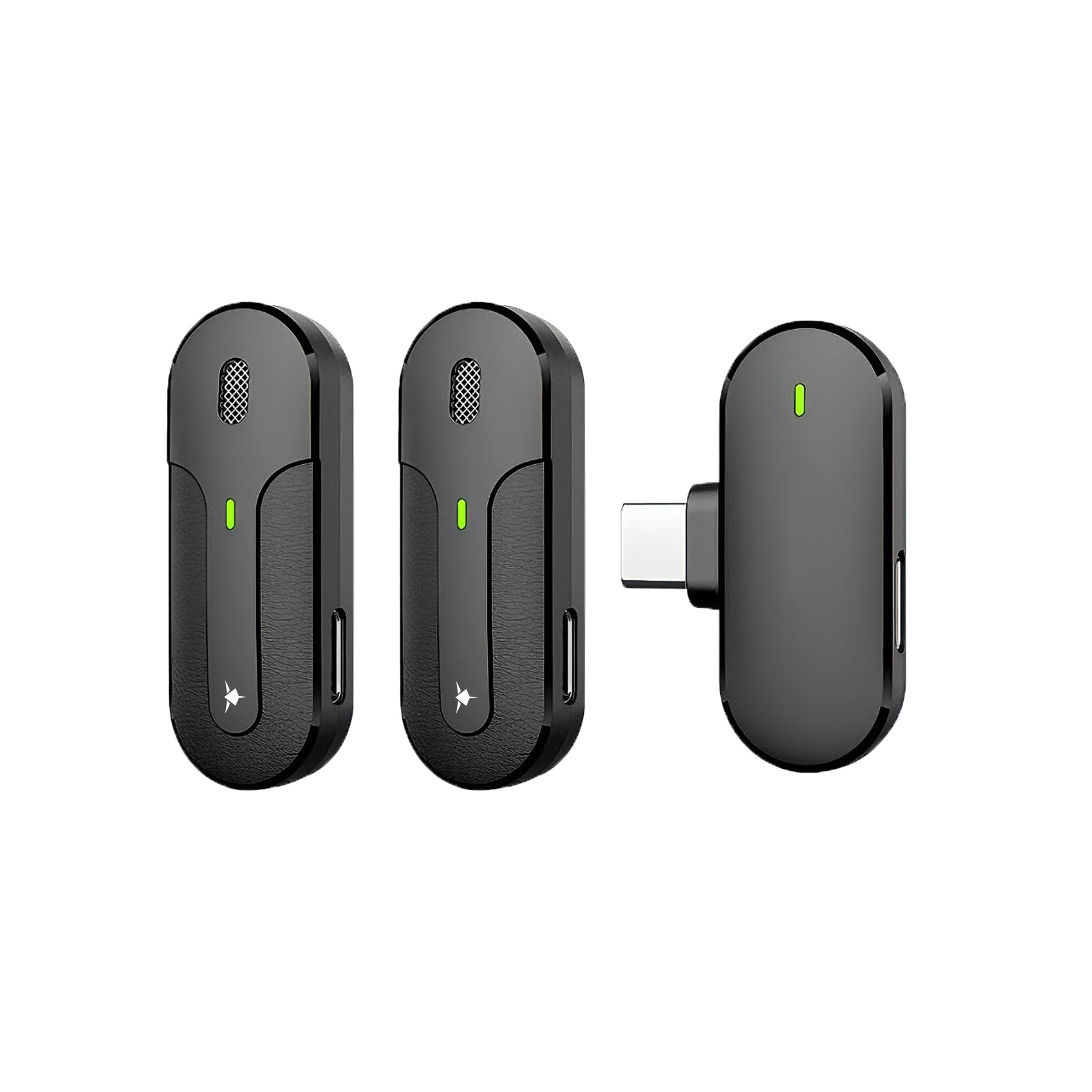 Set 2 Mini Microfoni Lavalier Wireless con Ricevitore USB-C™ e Custodia di Ricarica, IKORO - White Shark ICSB-IKORO