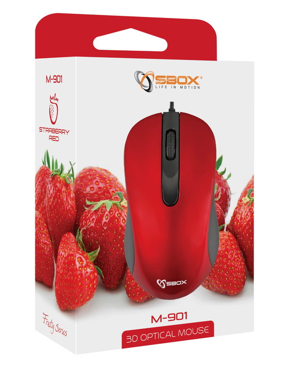 Mouse Ottico USB 1000 Dpi 3D Rosso - Sbox ICSB-M901R