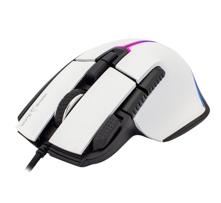 Mouse Ottico USB Gaming 12000 Dpi 9 Tasti Retroilluminazione LED RGB Bianco - White Shark ICSB-MARROKW