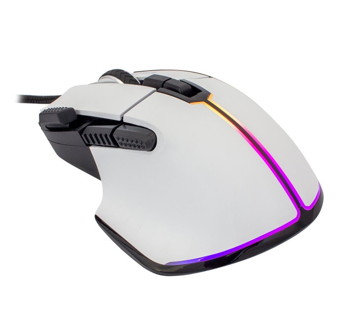 Mouse Ottico USB Gaming 12000 Dpi 9 Tasti Retroilluminazione LED RGB Bianco - White Shark ICSB-MARROKW