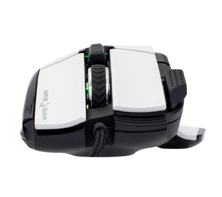 Mouse Ottico USB Gaming 12000 Dpi 9 Tasti Retroilluminazione LED RGB Bianco - White Shark ICSB-MARROKW