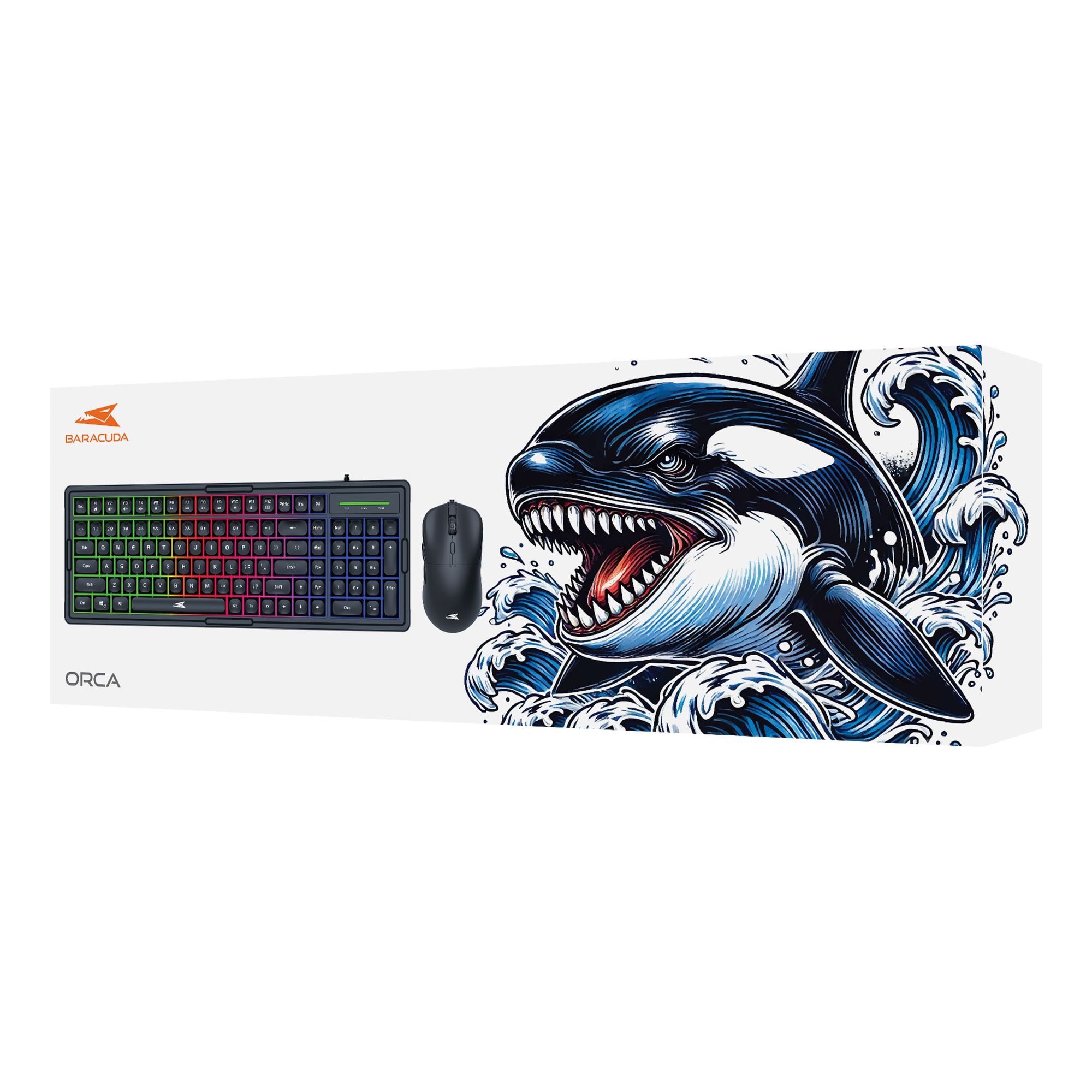 101 Keyboard Kit USB Keys and Mouse 7200 Dpi Black - Baracuda ICSB-ORCABK
