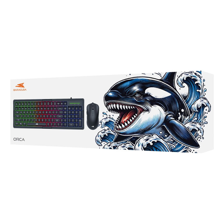 Kit Tastiera 101 Tasti e Mouse USB 7200 Dpi Nero - Baracuda ICSB-ORCABK