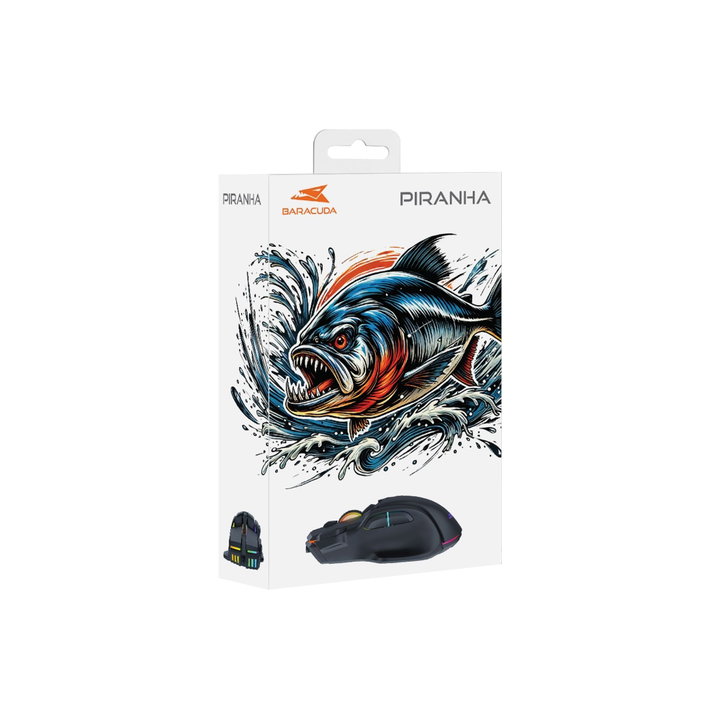 Mouse Ottico USB Gaming 7200 Dpi Retroilluminazione LED RGB Nero - Baracuda ICSB-PIRANHABK