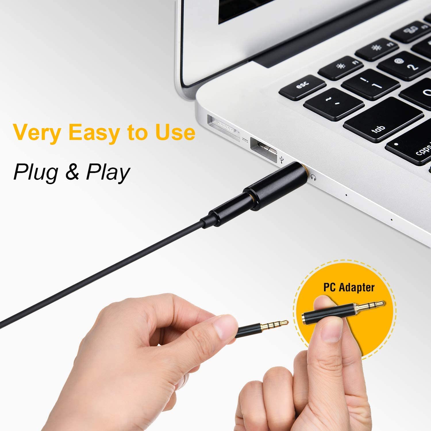 Microfono Lavalier Condensatore Omnidirezionale 3.5mm Adattatore PC - Sbox ICSB-PM402