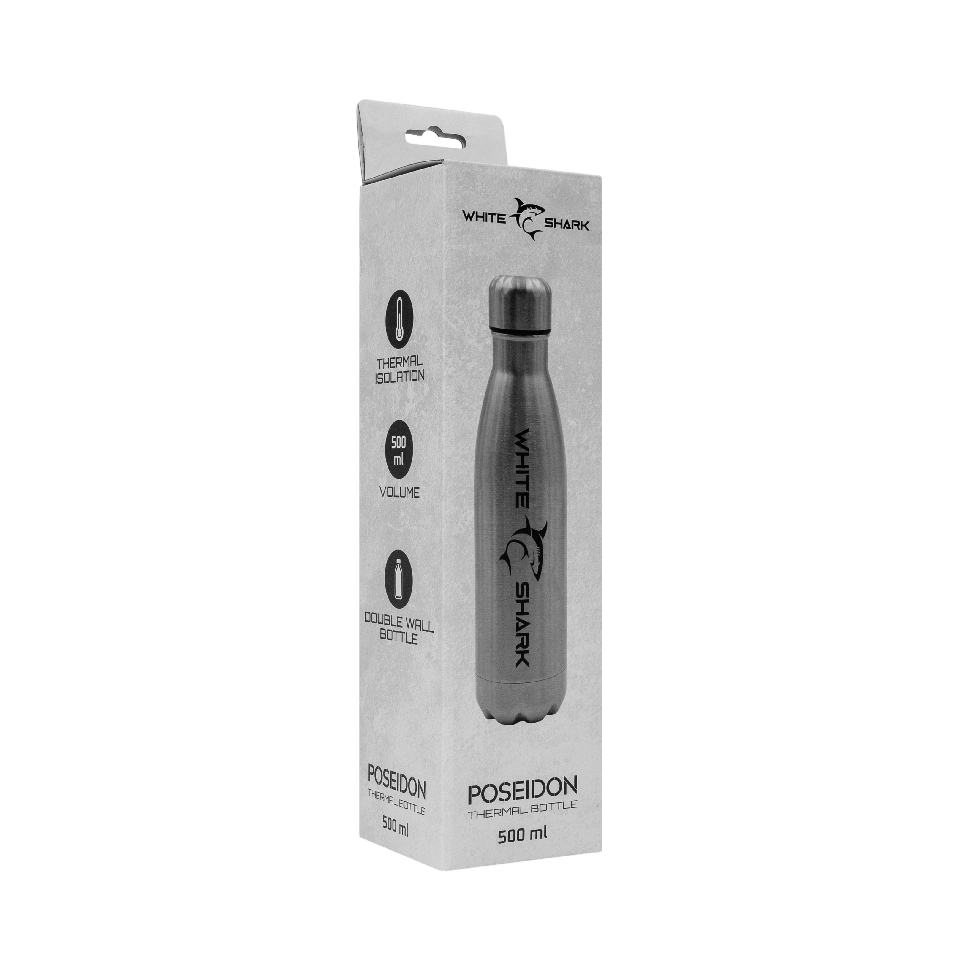 Borraccia in Acciaio Inossidabile 500 ml Silver - White Shark ICSB-POSEIDON