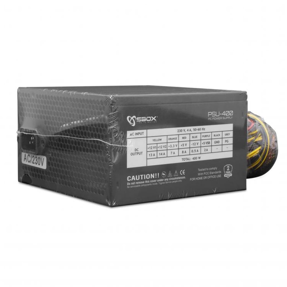 Alimentatore per PC 400W ATX Ventola 12cm - Sbox ICSB-PSU4002R