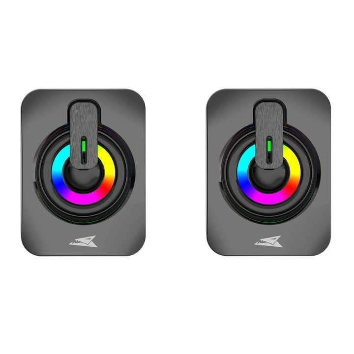 Set Speaker 3.5 mm Stereo USB with LED, SEASHELL - Baracuda ICSB-SEASHELLBK
