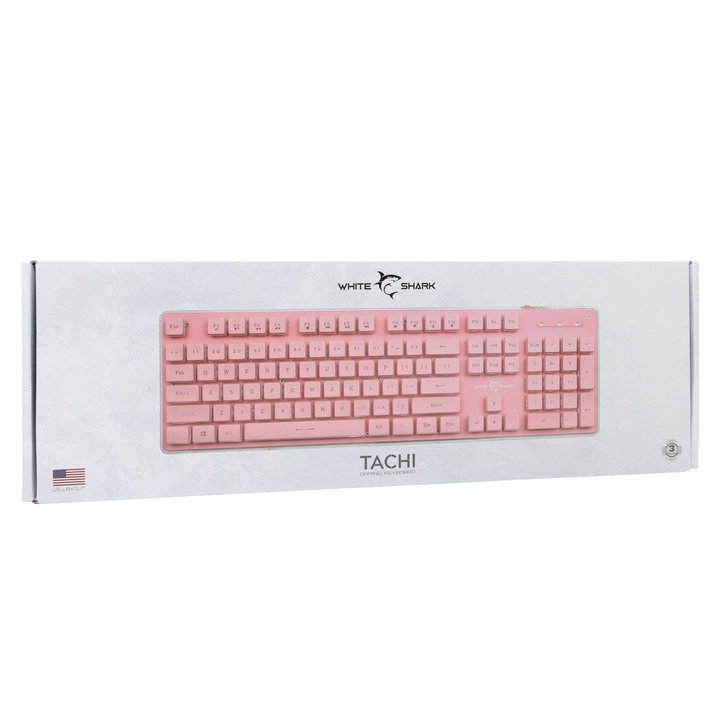 Tastiera Gaming USB 104 Tasti con Retroilluminazione LED Bianca - White Shark ICSB-TACHIPK