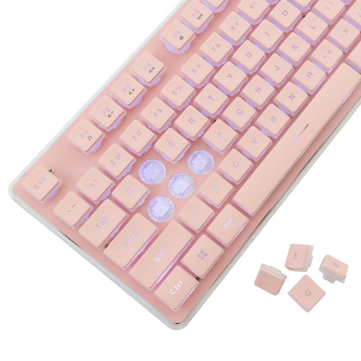 Tastiera Gaming USB 104 Tasti con Retroilluminazione LED Bianca - White Shark ICSB-TACHIPK