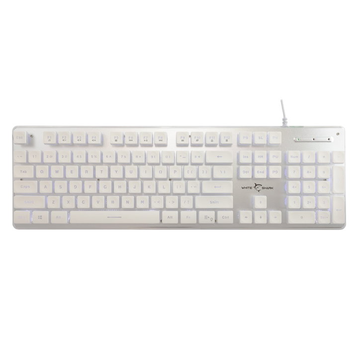 Tastiera Gaming USB 104 Tasti con Retroilluminazione LED Bianca - White Shark ICSB-TACHIWH
