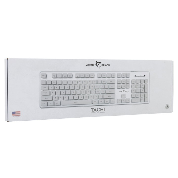 Tastiera Gaming USB 104 Tasti con Retroilluminazione LED Bianca - White Shark ICSB-TACHIWH