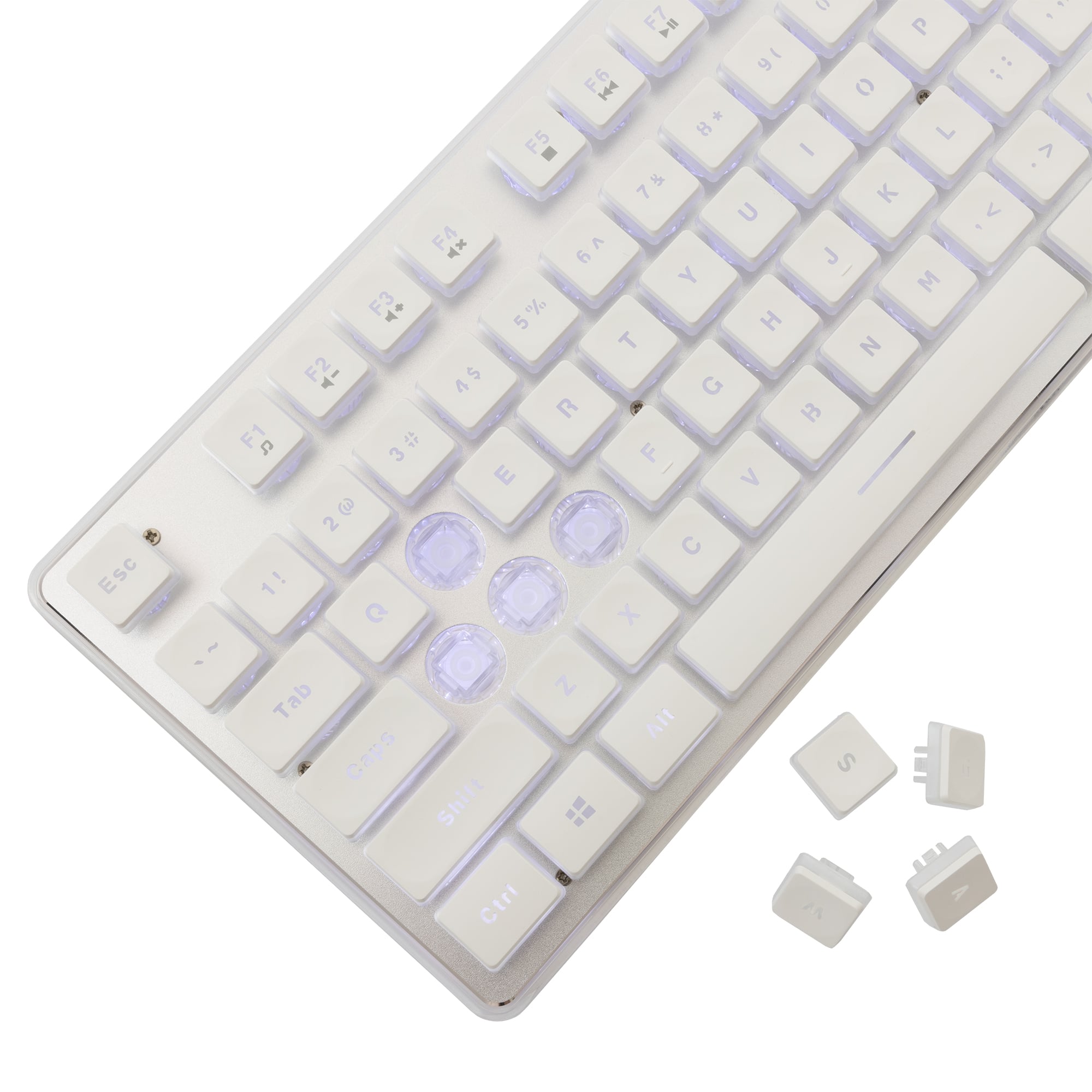 Gaming USB 104 Keyboard with White LED Backlight - White Shark ICSB-TACHIWH