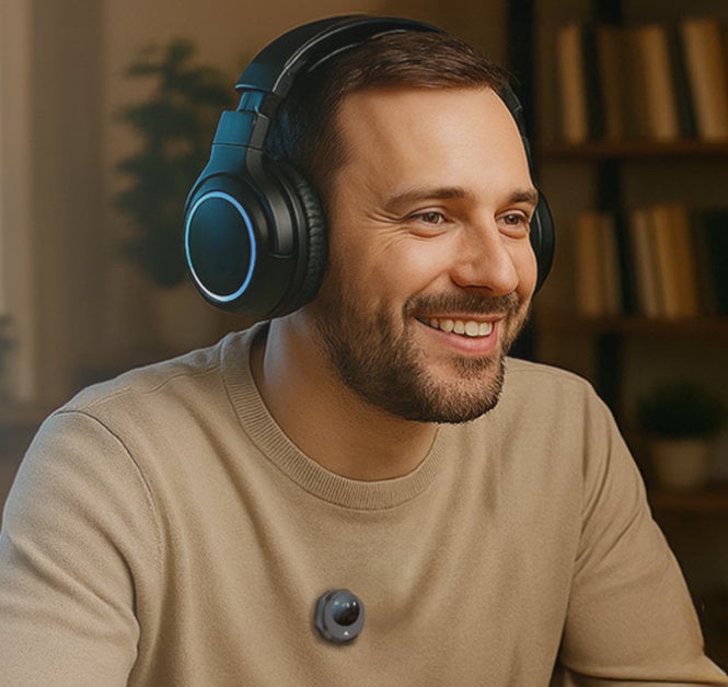 Set 2 Mini Microfoni Lavalier Wireless con Ricevitore USB-C™ e Custodia di Ricarica, TASSA - White Shark ICSB-TASSA