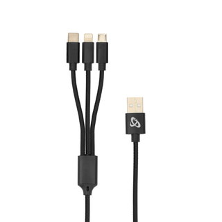Multi Cavo di Ricarica da USB tipo A a USB-C MicroUSB e 8-pin 1m Nero - Sbox ICSB-USB3IN1