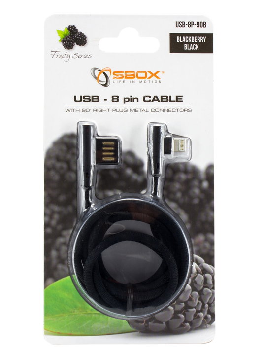 Cavo USB 2.0 Angolato 90° 8 pin 1.5m Nero - Sbox ICSB-USB8P90