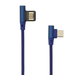 Cavo USB Angolato 90° USB-A/USB-C 1.5m Blu - Sbox ICSB-USBC90BL