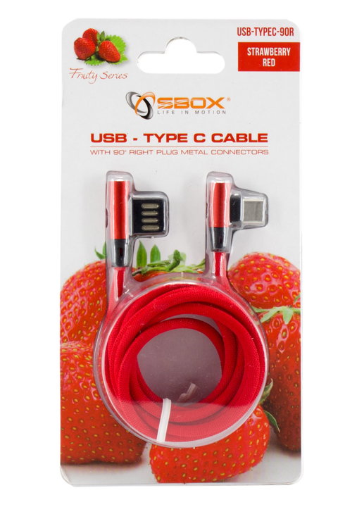 Cavo USB Angolato 90° USB-A/USB-C 1.5m Rosso - Sbox ICSB-USBC90RE
