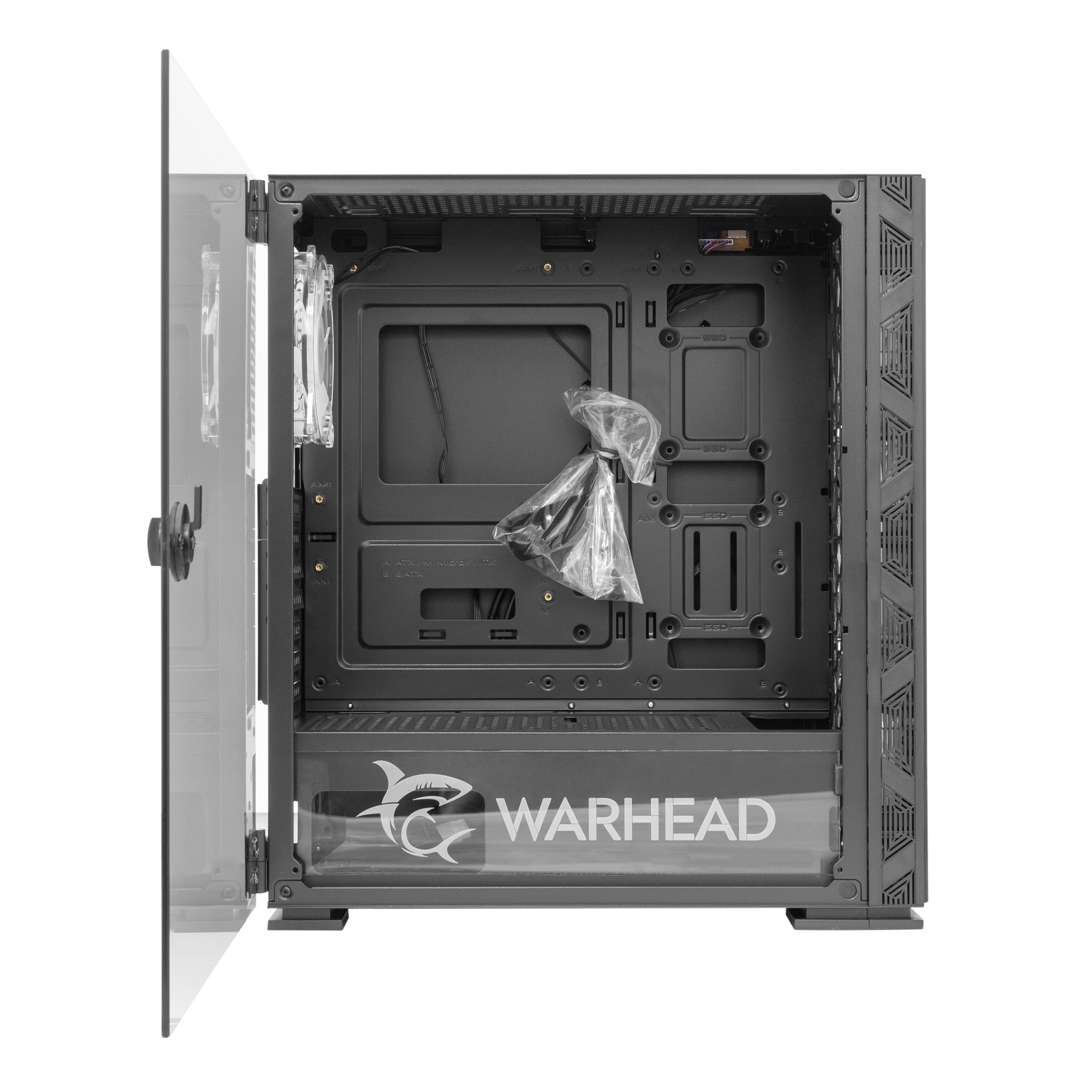 Case PC Chassis ATX Mid Tower con 3 Ventole 14cm e 1 Ventola 12cm Nero - White Shark ICSB-WARHEAD