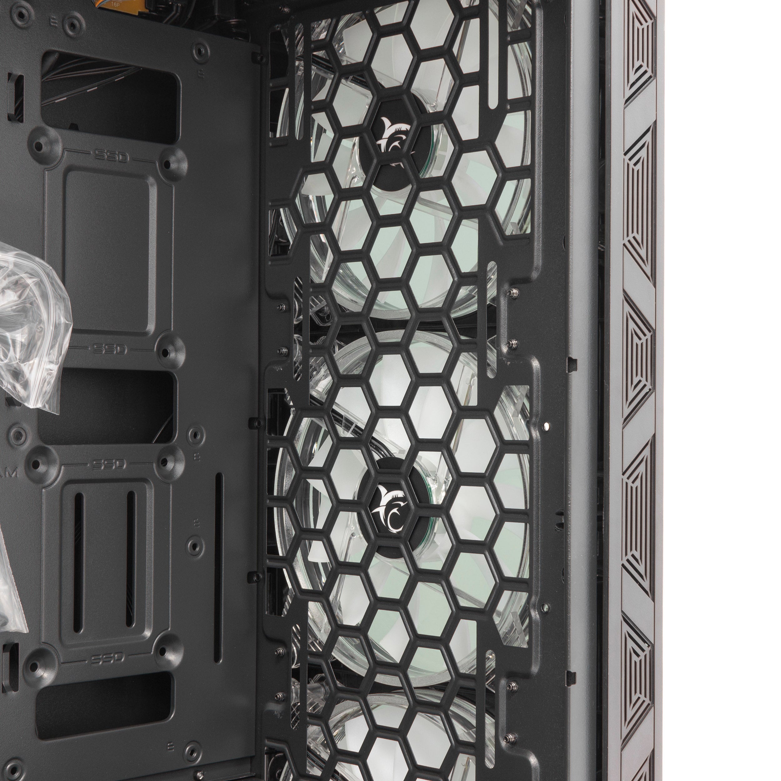 Case PC Chassis ATX Mid Tower con 3 Ventole 14cm e 1 Ventola 12cm Nero - White Shark ICSB-WARHEAD