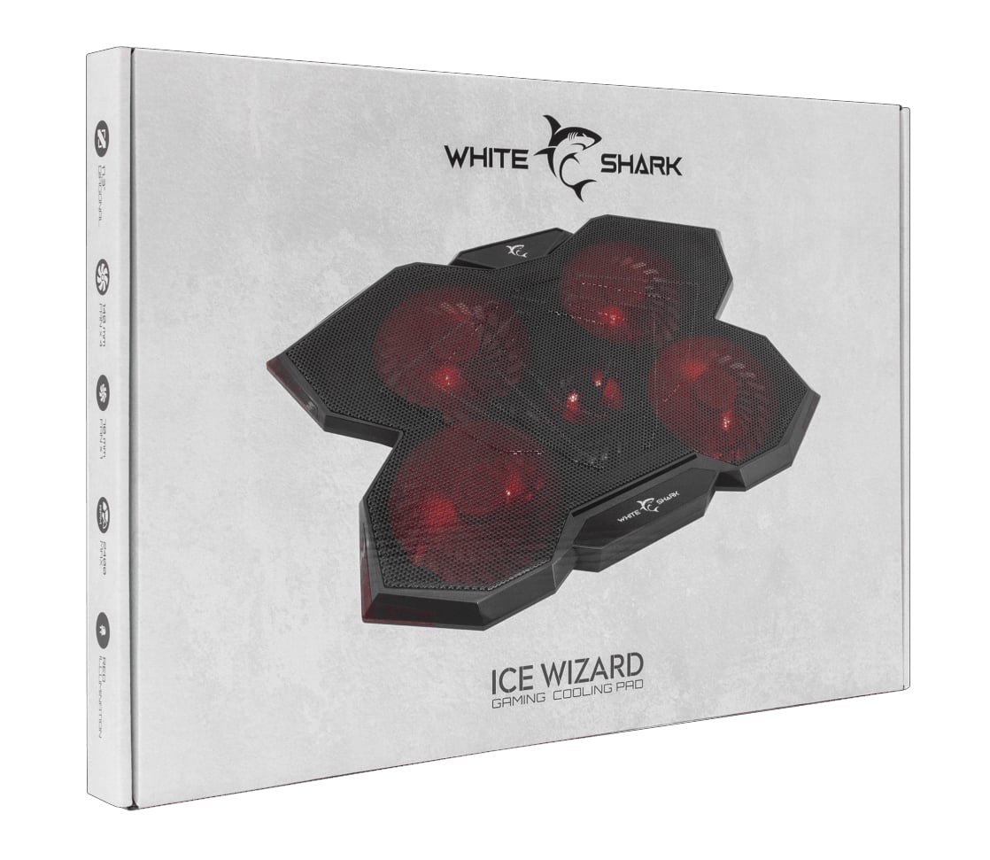 Dissipatore per Notebook fino a 17.3'' con 5 Ventole LED GCP-29 - White Shark ICSB-WIZARD