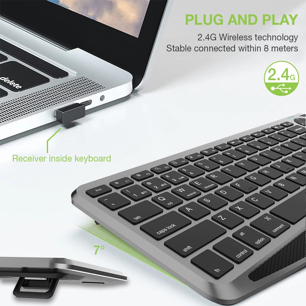 Tastiera Wireless Dual Mode Bluetooth & 2.4G per Smart TV Retroilluminata con Touchpad - Techly ICTB9801TB