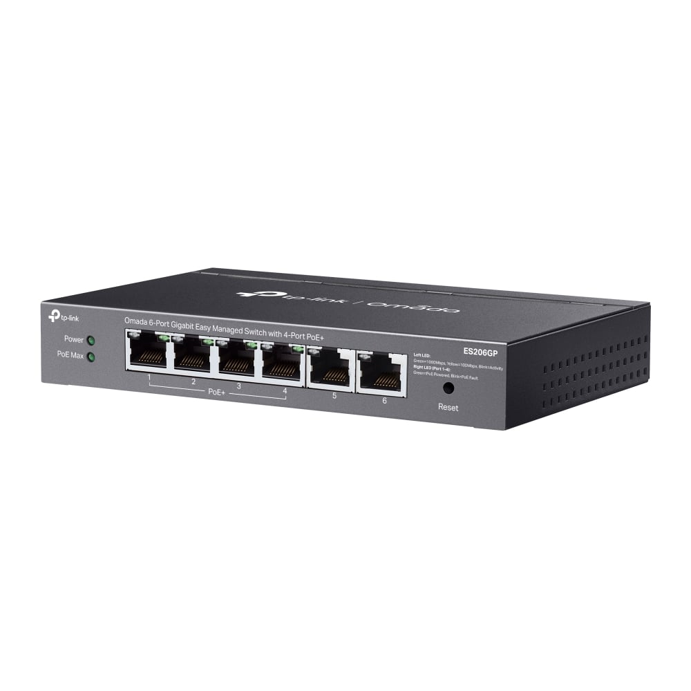 Switch 6 Gigabit Doors Easy Managed with 4 Doors PoE+, ES 206 GP - Omada ICTP-ES 206 GP