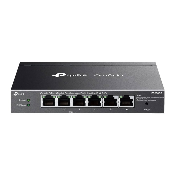 Switch 6 Porte Gigabit Easy Managed con 4 Porte PoE+, ES206GP - Omada ICTP-ES206GP