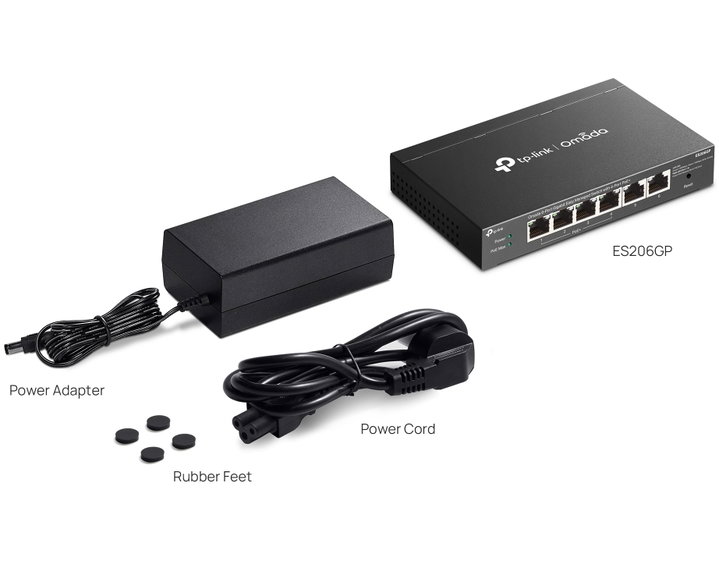 Switch 6 Porte Gigabit Easy Managed con 4 Porte PoE+, ES206GP - Omada ICTP-ES206GP