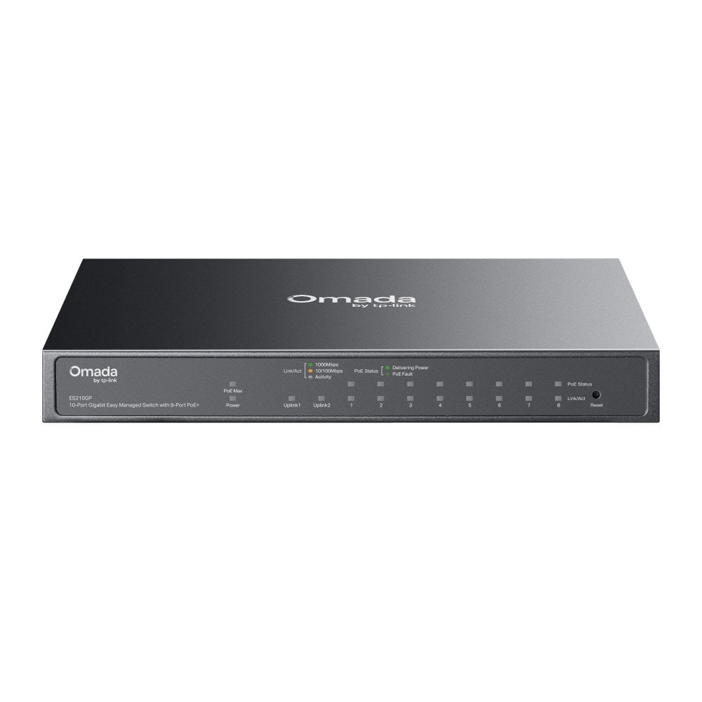 Switch 10 Gigabit Doors Easy Managed with 8 Doors PoE+, 1 SFP/RJ 45 Combo, ES 210 GP - Omada ICTP-ES 210 GP