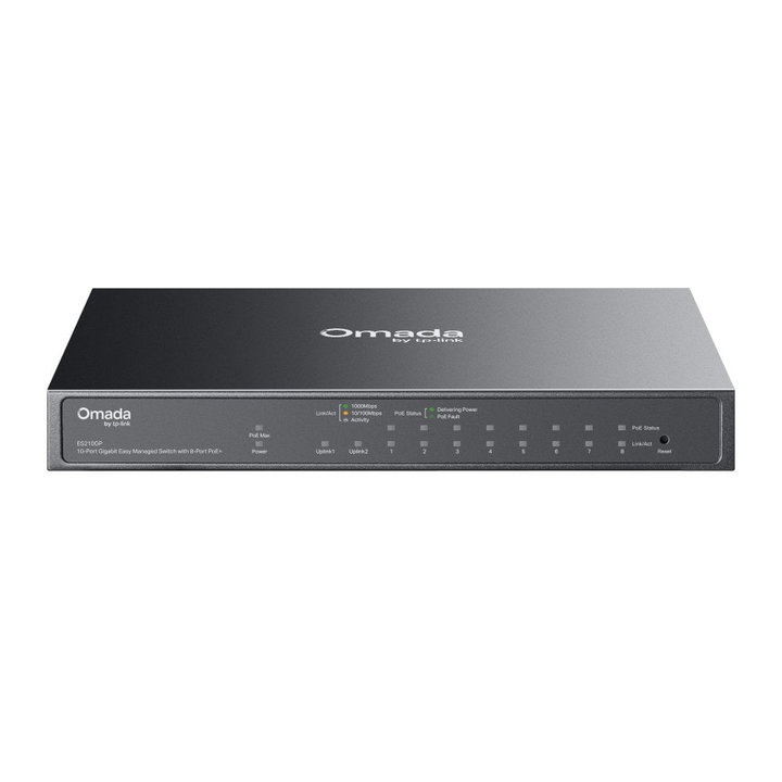 Switch 10 Porte Gigabit Easy Managed con 8 Porte PoE+, 1 SFP/RJ45 Combo, ES210GP - Omada ICTP-ES210GP