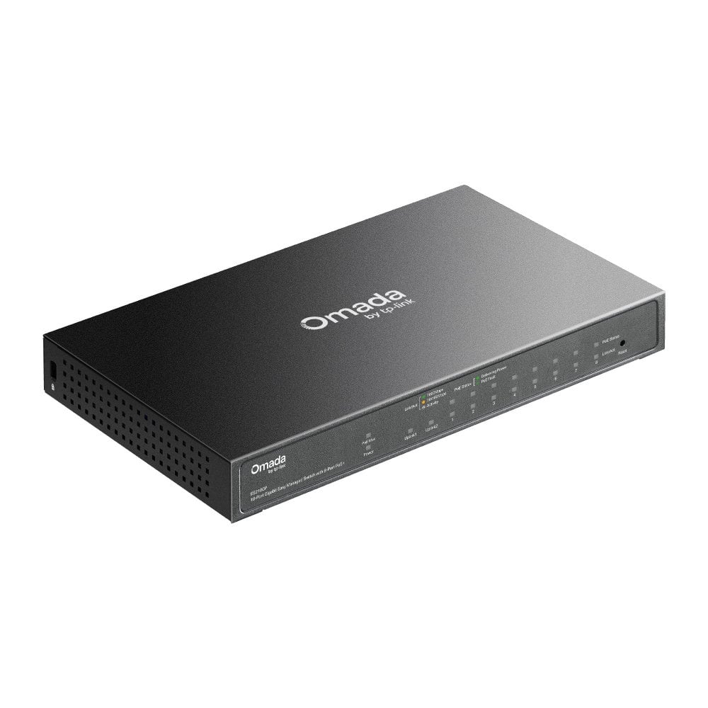 Switch 10 Gigabit Doors Easy Managed with 8 Doors PoE+, 1 SFP/RJ 45 Combo, ES 210 GP - Omada ICTP-ES 210 GP