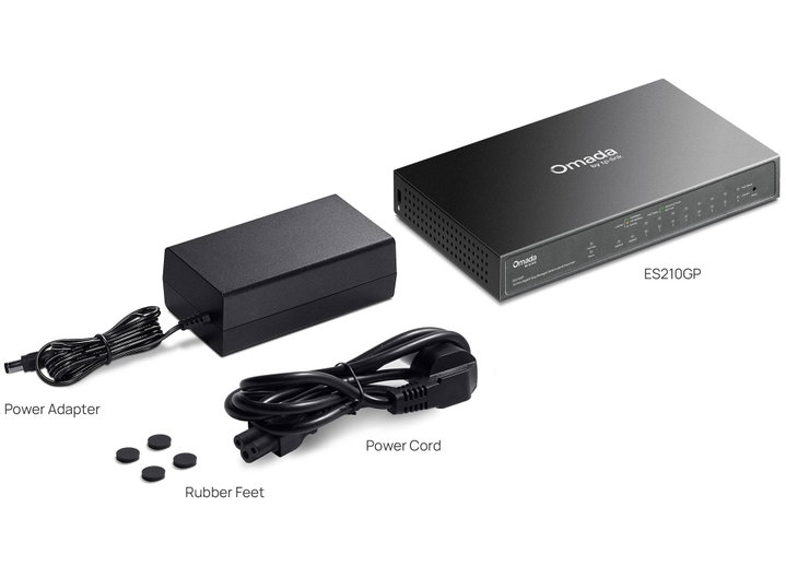 Switch 10 Porte Gigabit Easy Managed con 8 Porte PoE+, 1 SFP/RJ45 Combo, ES210GP - Omada ICTP-ES210GP