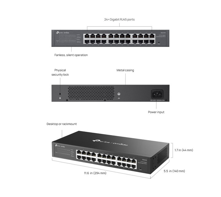 Switch 24 Porte Gigabit Easy Managed, ES224G - Omada ICTP-ES224G