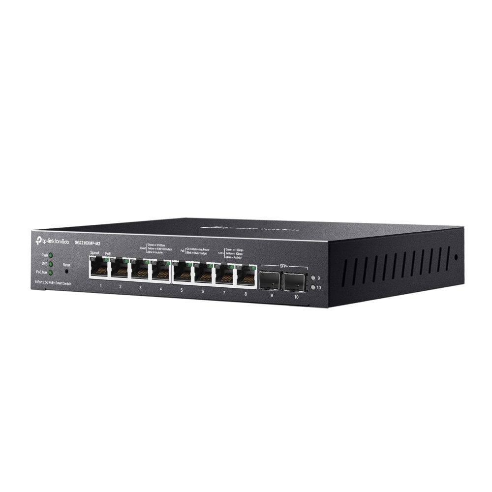 Smart switch with 10 Doors, 8 2.5 GBASE-T, 2 Doors 10 GE SFP+ and 8 Doors PoE+ - Omada ICTP-SG 2210 XMP-M 2