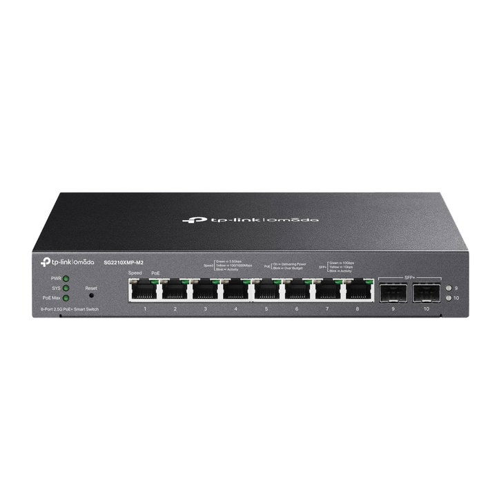 Switch Smart con 10 Porte, 8 2.5GBASE-T, 2 Porte 10GE SFP+ e 8 Porte PoE+ - Omada ICTP-SG2210XMP-M2