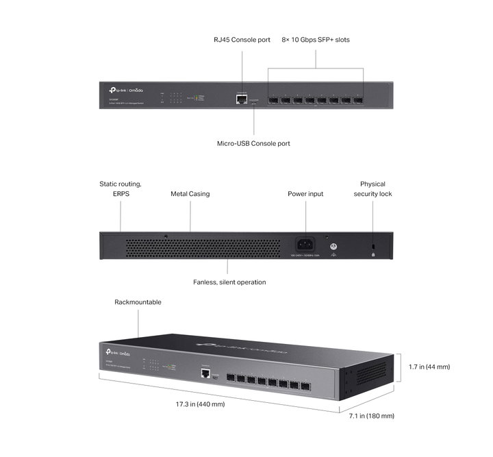 Switch Managed L2+ con 8 Porte 10 GE SFP+ - Omada ICTP-SX3008F