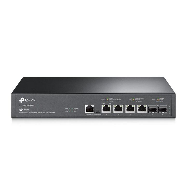 Switch Managed L2+ con 2 Porte 10 GE SFP+ e 4 Porte 10GE PoE++ Jet Stream - TP-Link ICTP-TL-SX3206HPP