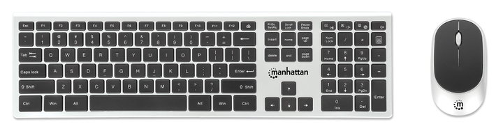 Kit Tastiera e Mouse Wireless 1200 Dpi - Manhattan ICTWC004-US
