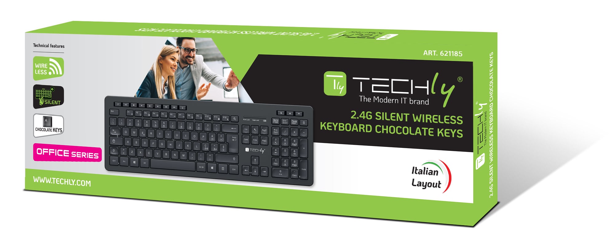 Tastiera Wireless Layout Italiano Nero - Techly ICTWC006