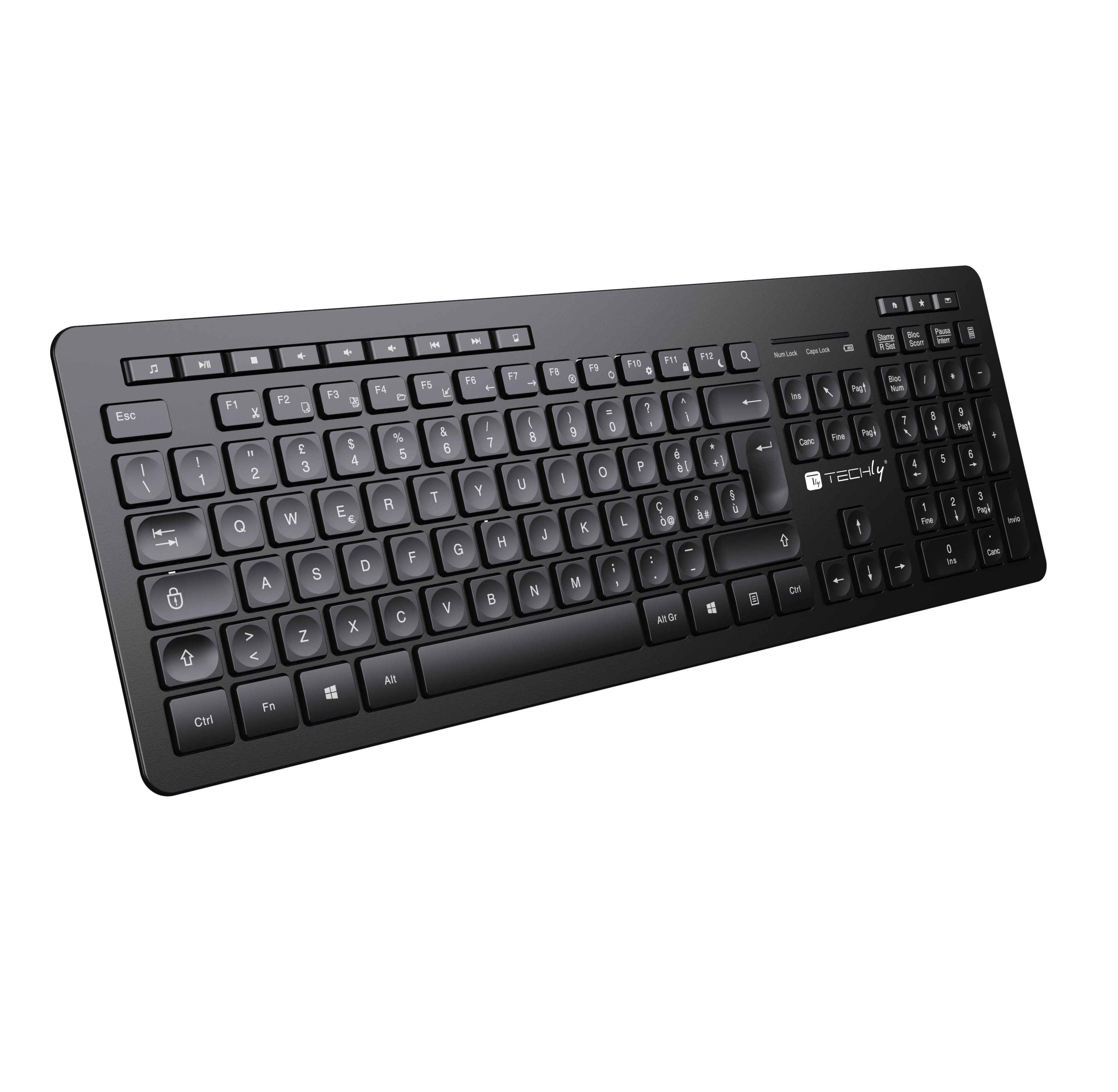 Tastiera Wireless Layout Italiano Nero - Techly ICTWC006