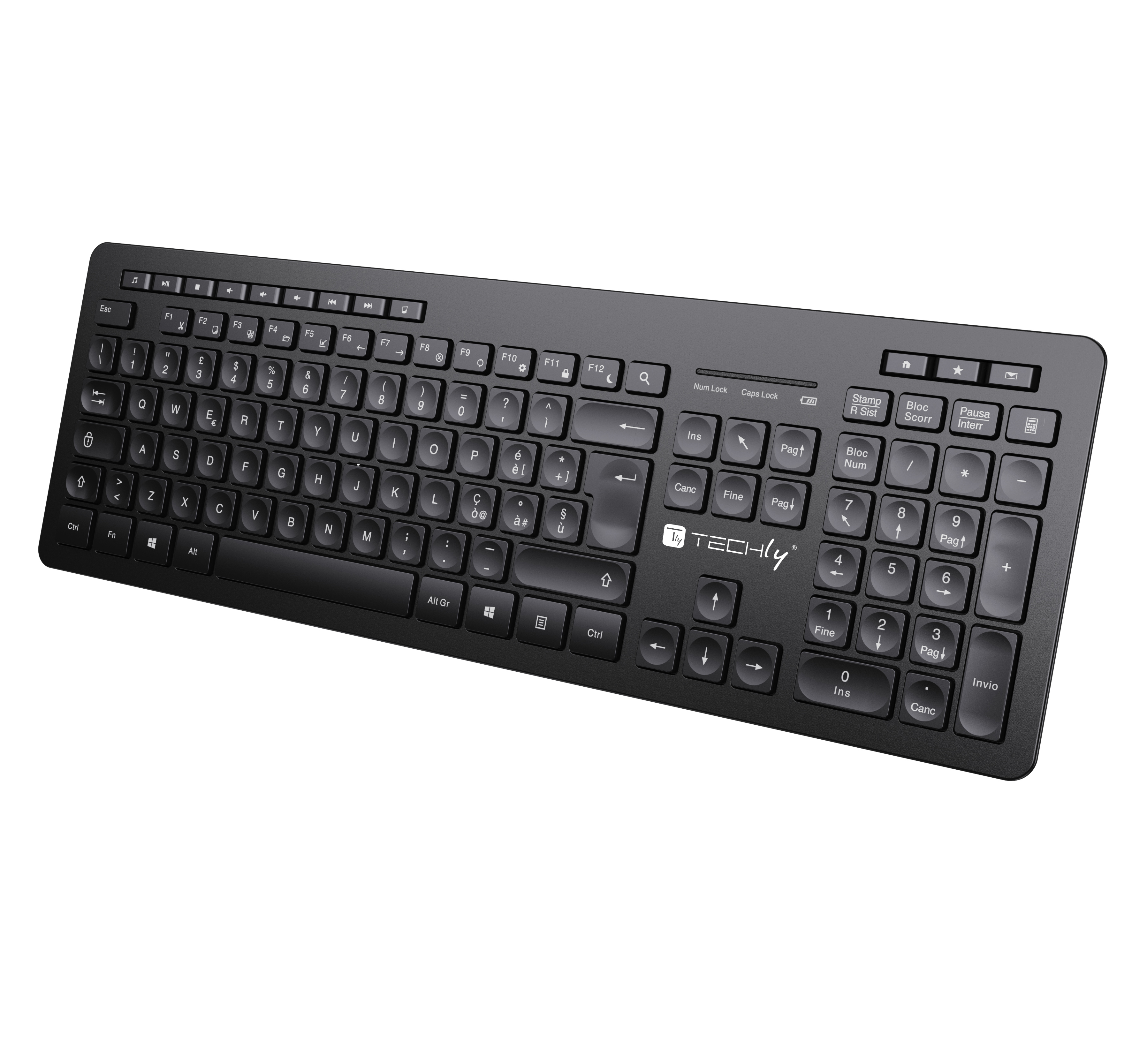 Tastiera Wireless Layout Italiano Nero - Techly ICTWC006
