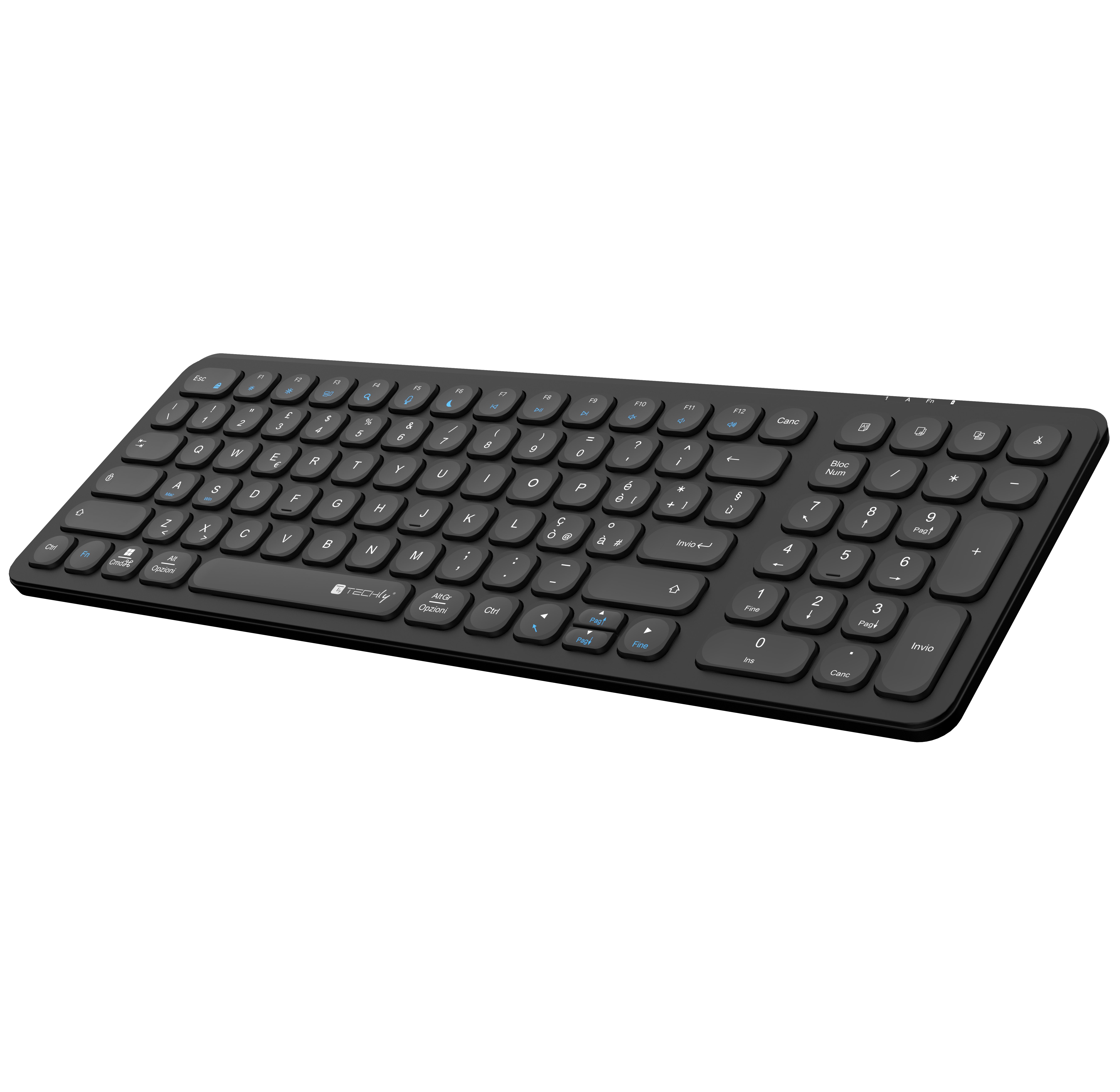 Tastiera Ultrasottile Wireless 2,4 Ghz Nero - Techly ICTWC008
