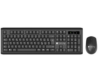 Keyboard and Mouse Kit Wireless 2.4 GHz 1600 DPI Black - Techly ICTWC 008 B