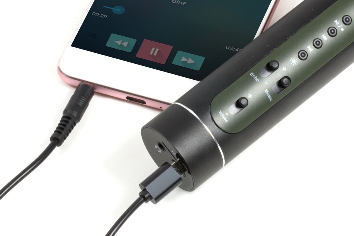 Microfono Karaoke Bluetooth con TWS per Cantare in Duetto Nero, BT-X35 - Musicman ICTX-BTX35B