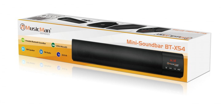 Mini Soundbar Bluetooth 5.1 with Radio FM and USB - Musicman ICTX-BTX 54