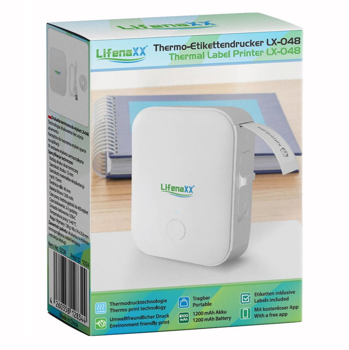 Mini Etichettatrice Stampante Termica Wireless Portatile Ricarica USB-C - Technaxx ICTX-LX048