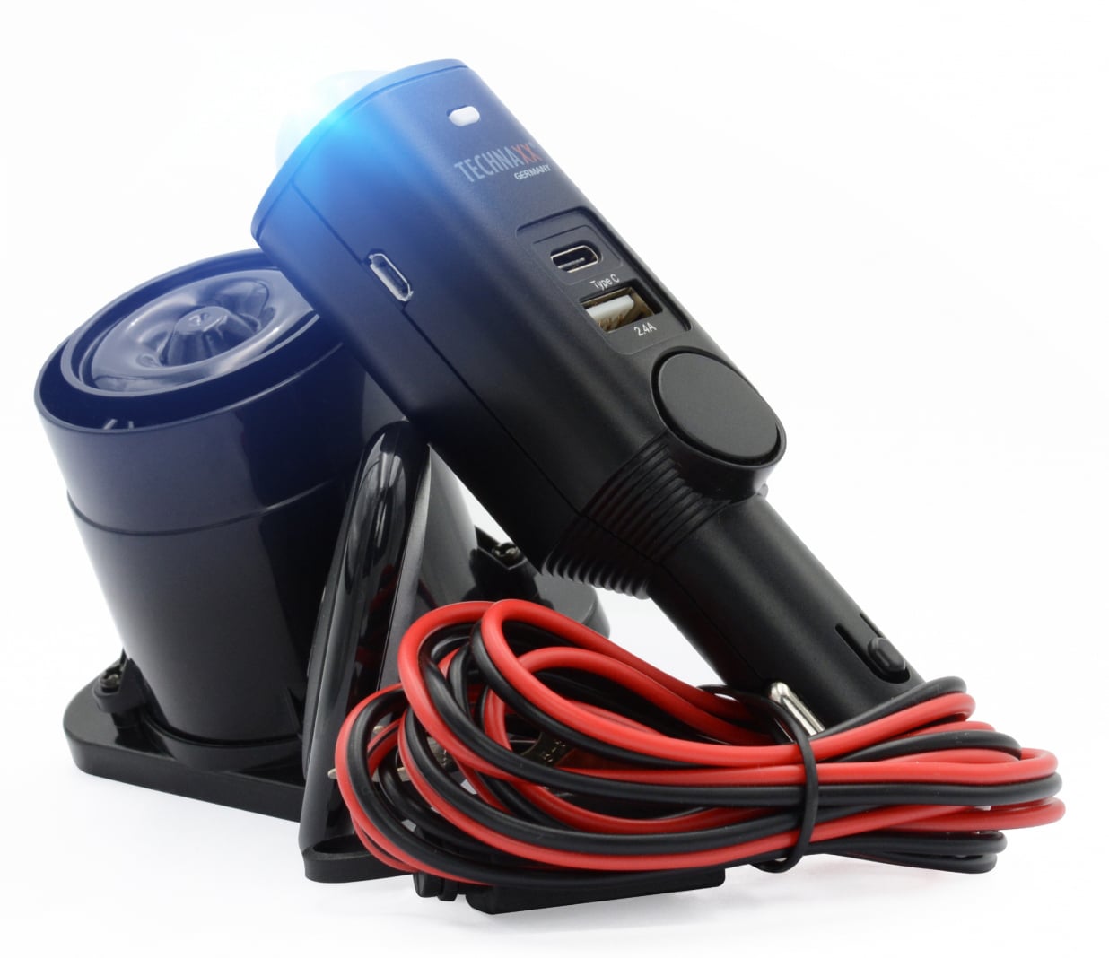 Allarme Auto Universale con Porta USB-C™ e USB-A per Presa Accendisigari Pro TX-168 - Technaxx ICTX-TX168